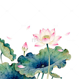 水墨荷花淡雅中国风装饰画