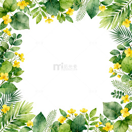 绿色植物边框设计素材
