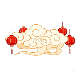 传统中国风云灯笼图案设计元素