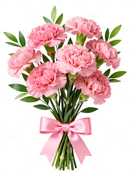 粉色康乃馨花束装饰素材