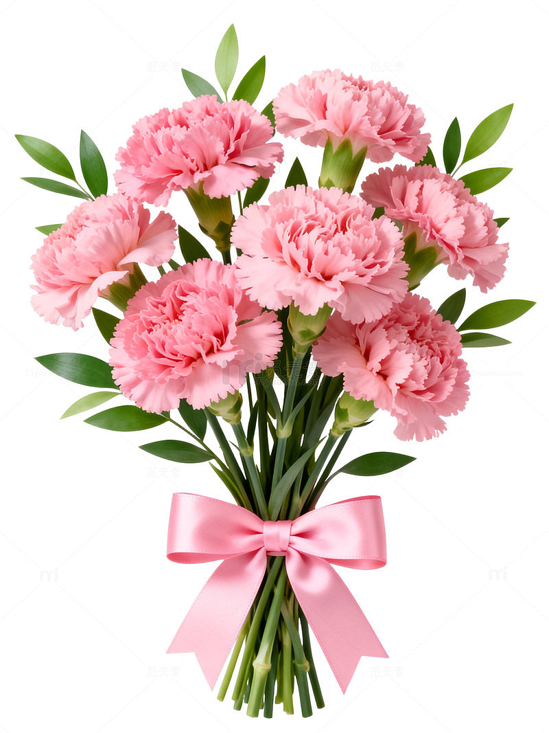 粉色康乃馨花束装饰素材