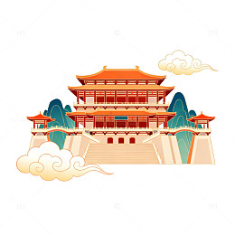 中国传统建筑插画