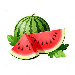 西瓜插画水果素材