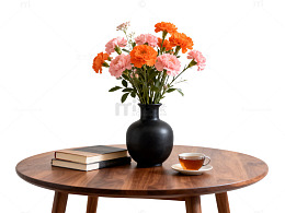 简约花瓶鲜花茶杯静物