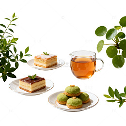 清新下午茶点心静物