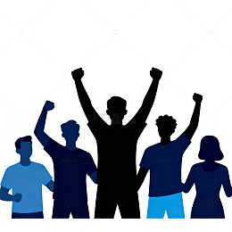 剪影风格团结庆祝插画素材