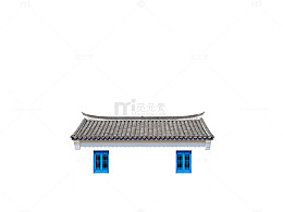 简约白墙蓝窗建筑