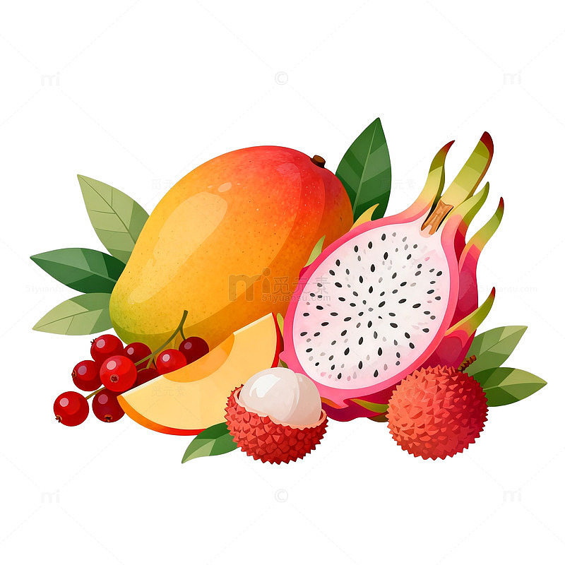 热带水果插画素材