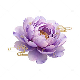 牡丹花水墨画古风图案