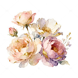 水彩花卉装饰画设计素材