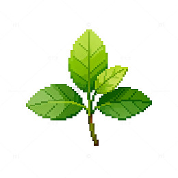 像素风格树叶插图