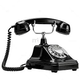 复古黑色旋转拨号电话机