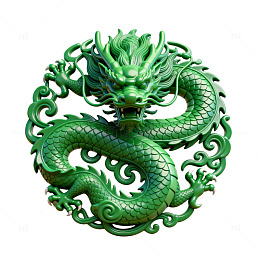 绿色中国龙艺术图案