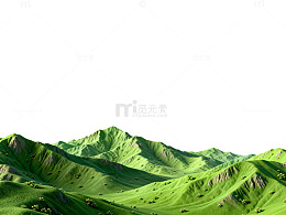 绿色山丘风光3D渲染图