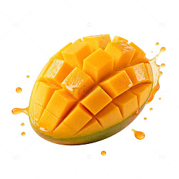 芒果切面果汁飞溅设计素材