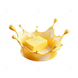 立体黄油飞溅效果插画