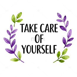 水彩花卉自我关怀艺术字