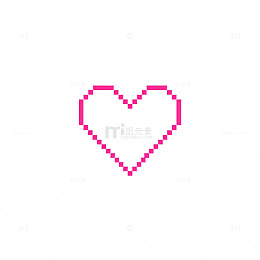 像素爱心图形设计元素