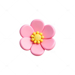 3D卡通粉色花朵装饰元素