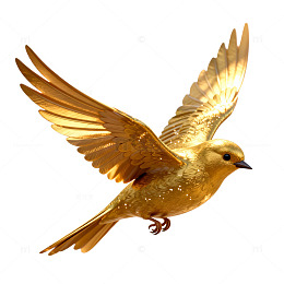 金光鸟飞翔艺术插画