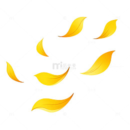 简约金叶漂浮装饰图案