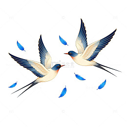 矢量风格燕子插画设计素材