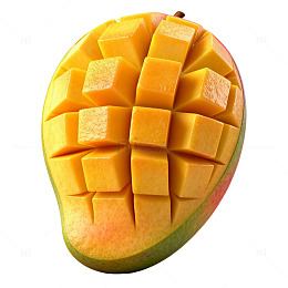 芒果切块美食特写