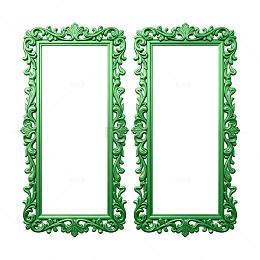 绿色复古相框装饰素材