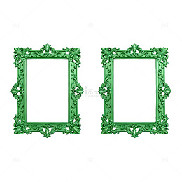 绿色复古相框装饰素材