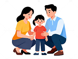 温馨家庭插画素材