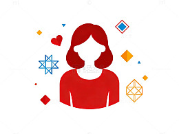 简约风格女性头像设计元素