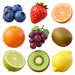 彩绘水果矢量图设计素材