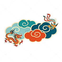 传统中国风龙云图案设计素材