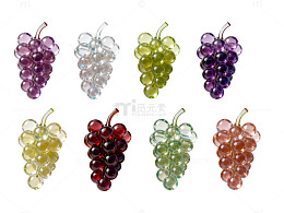 彩色玻璃珠葡萄饰品