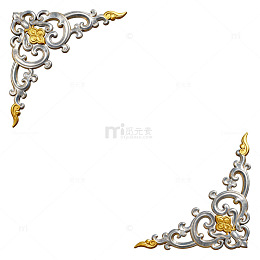 金属雕花边框装饰设计素材