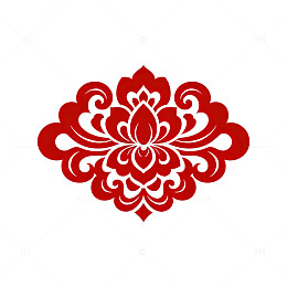 中式红色花纹装饰图案