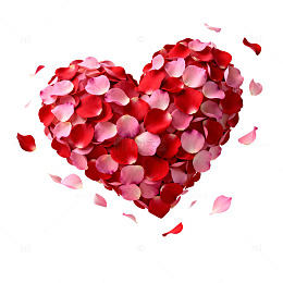 浪漫心形花瓣创意装饰