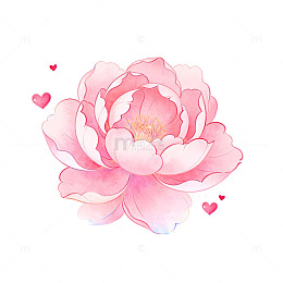 水彩粉色花朵浪漫装饰图案