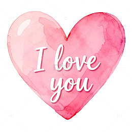 水彩爱心爱情表达图案