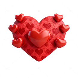 立体爱心爱情主题矢量插画