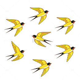 卡通燕子飞翔插画