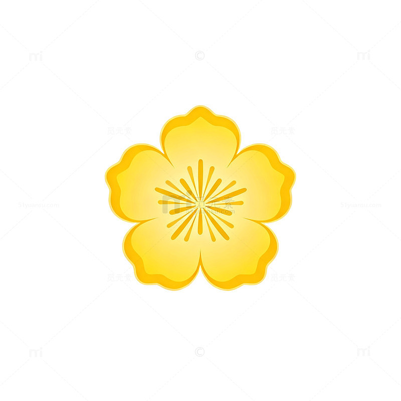 金色花朵图标设计元素