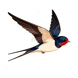 卡通燕子飞翔插画