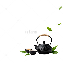 简约东方茶文化静物插图