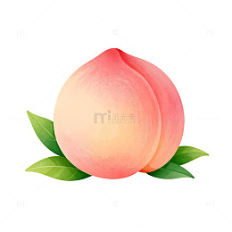 透明背景桃子插画设计素材