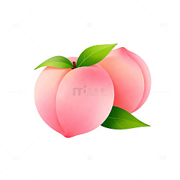 卡通风格桃子矢量插画设计素材