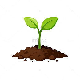 卡通风格幼苗生长插画