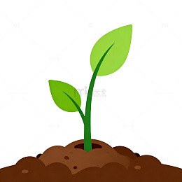 卡通植物生长插画