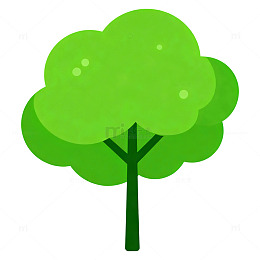 简约绿色树木插画