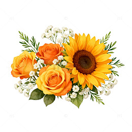 鲜花装饰图案插画设计素材